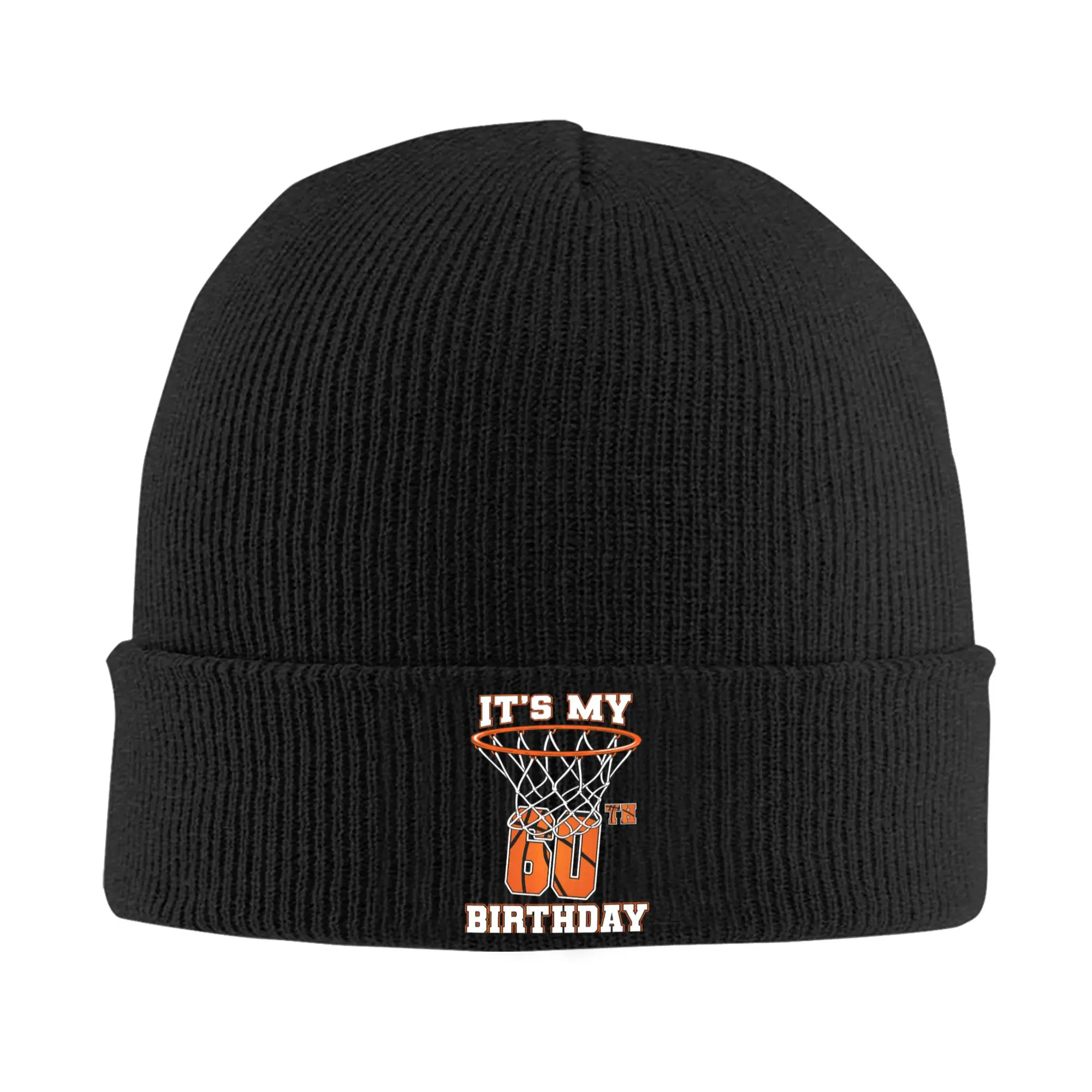 It's My 60th Birthday Basketball Hoop 60 Year Old  Beanie Hats  Bonnet Hats Adult Unisex Street Y2K Hippie Skullies Beanies Caps