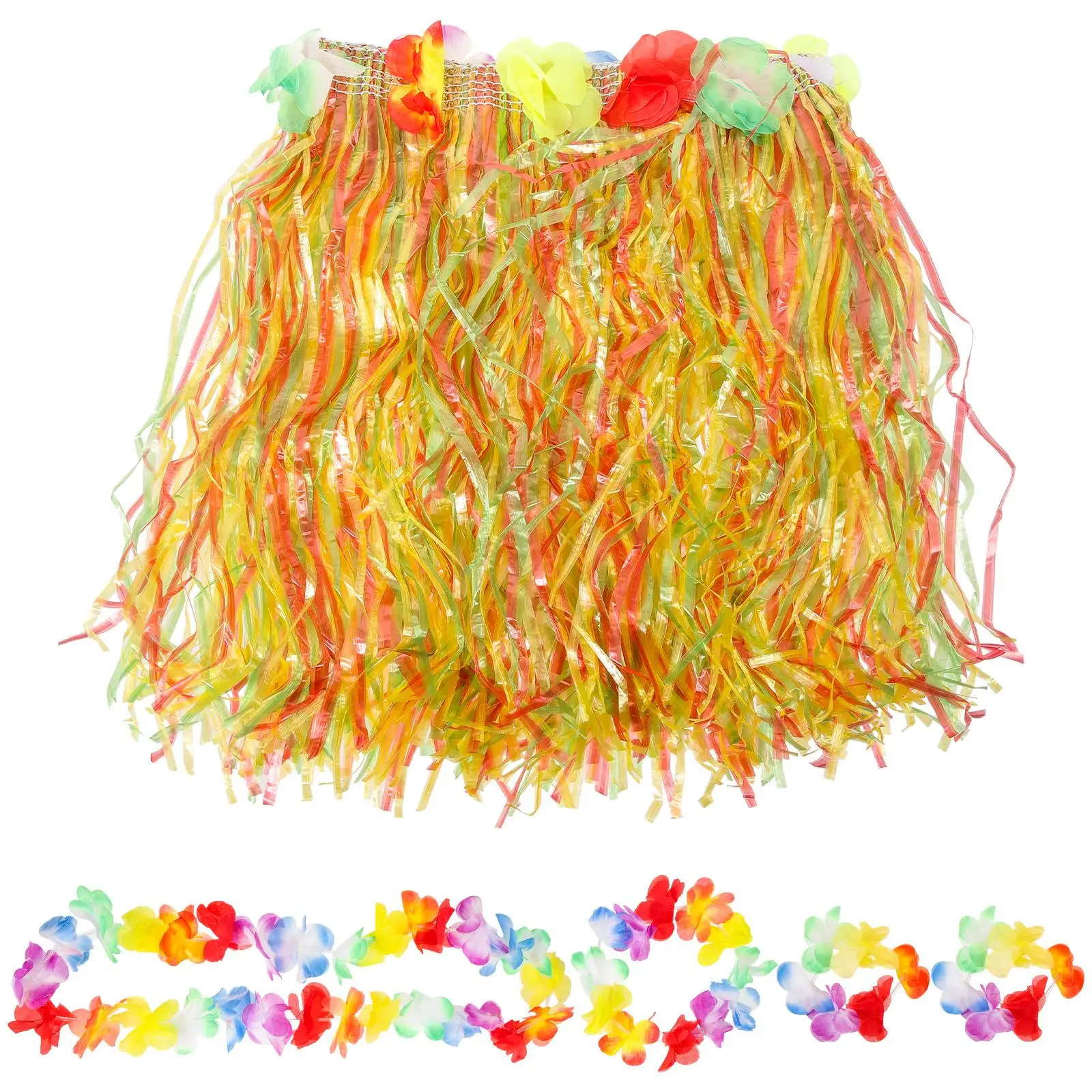 

5 Pcs Skirt Garland Set Beach Party Decorations Accessories Hawaii Colorful