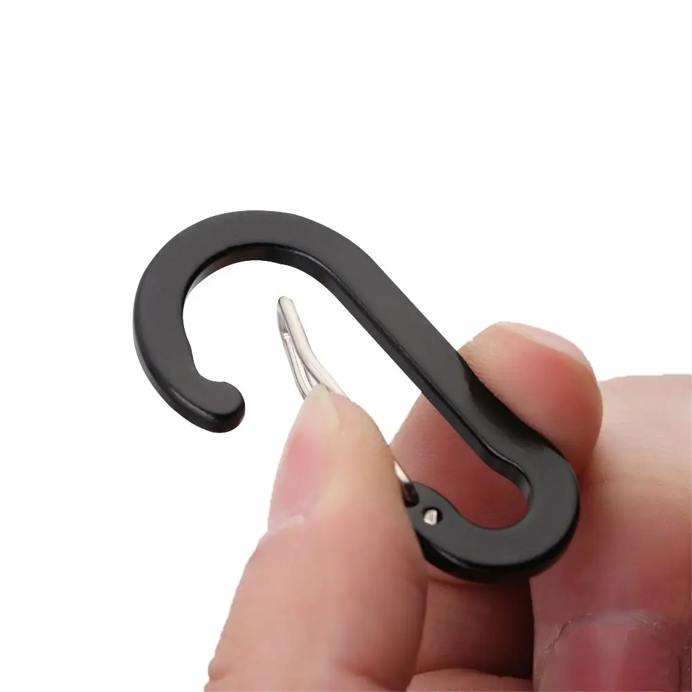 5Pcs Outdoor Hook Climbing Aluminium Alloy S-shape Spring Buckle Keychain Carabiner Snap Clip