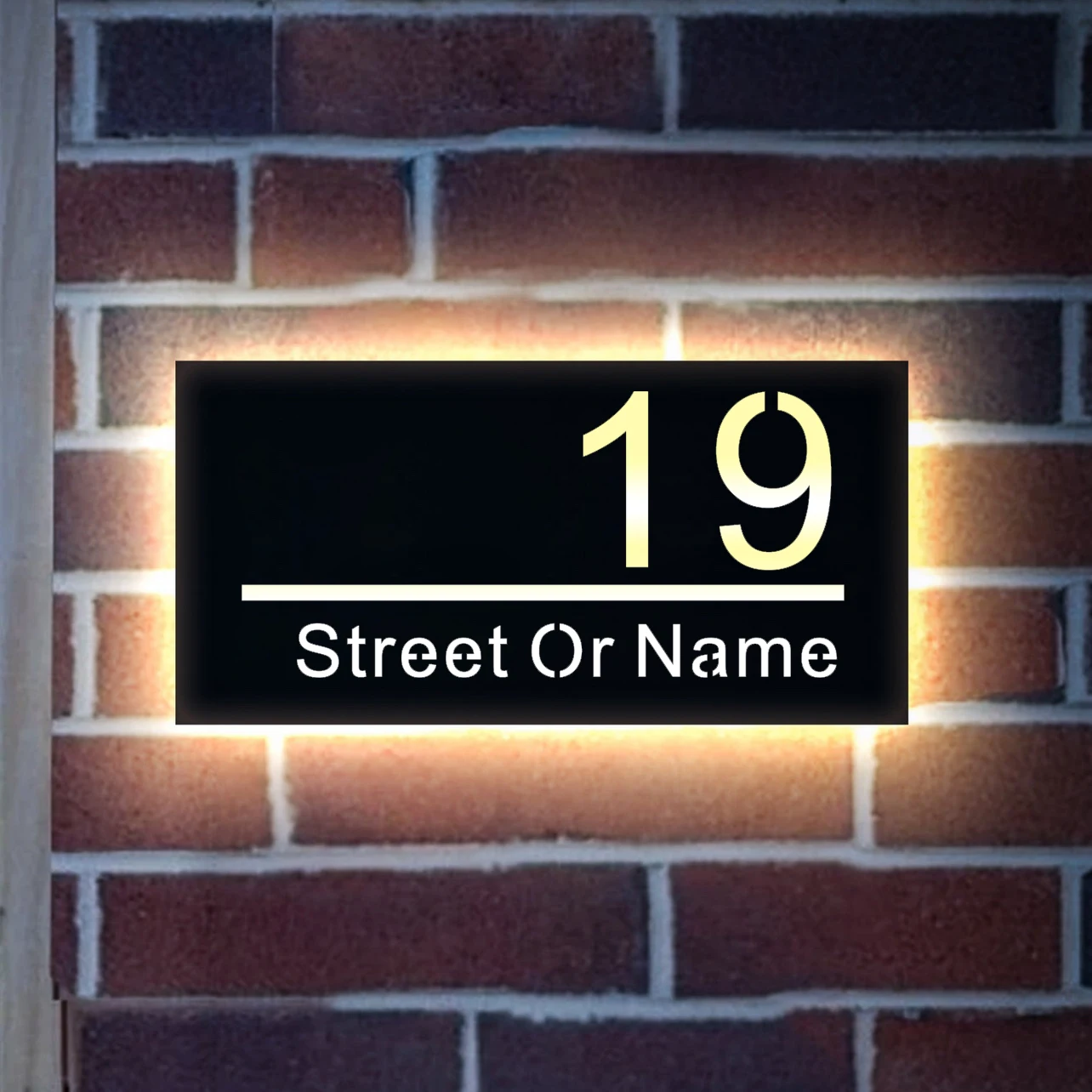 Personalized Custom 3D LED Acrylic House Number Sign Quality, Waterproof Address Plate Featuring Modern Design Energy Efficient