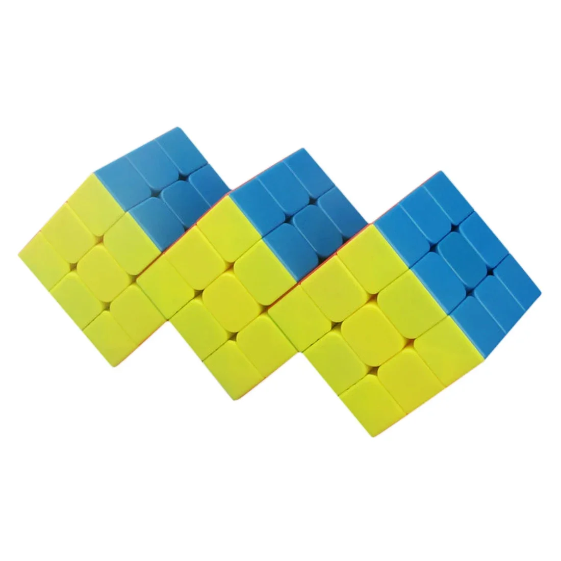 ثلاثة مكعبات معًا ضمادات CubeTwist الثلاثي 3x3 الملتصقة المكعب السحري لغز لعبة اللعب ملصقات سوداء بدون ملصقات