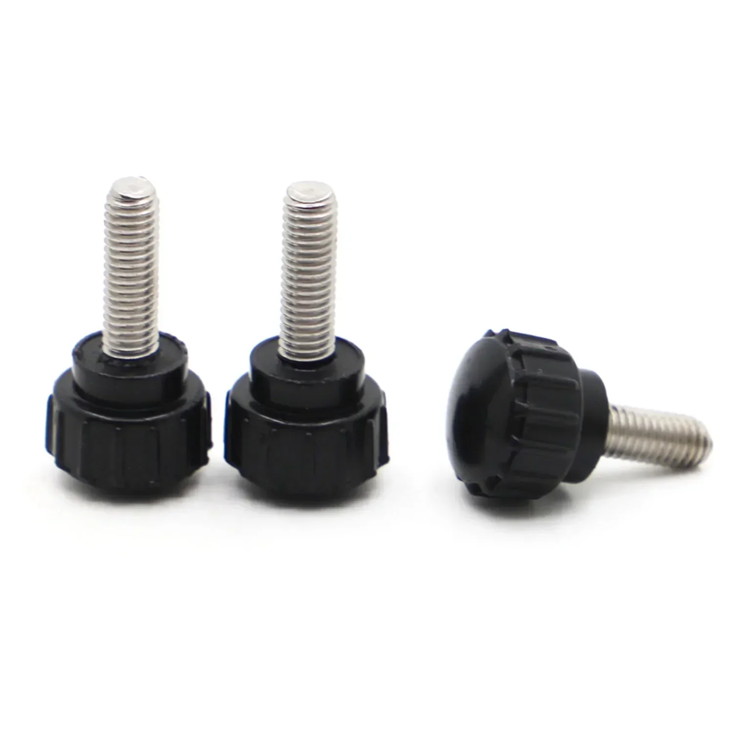 M(3 4  5  6  8)*L=8-50 304 Stainless Steel Round Head Handle Hand Screw Round Knurled Thumb Screw Plastic Tighten Bolt Nuts Knob