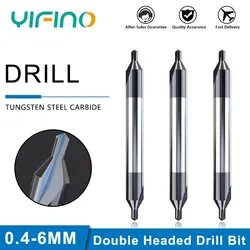 YIFINOTungsten Steel Carbide 60 Degrees Nano Coating Center Drill Bit A-Type Double Headed For CNC Machining Fixed Point Drill