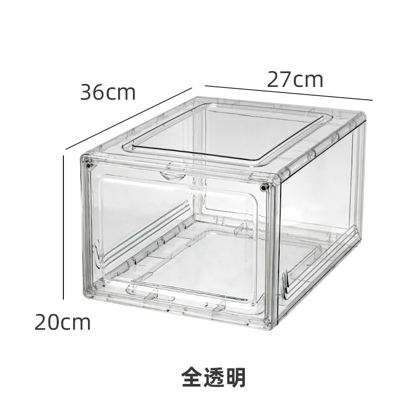 Transparent shoe box magnetic Aj sneaker storage box sneaker display cabinet dust-proof and moisture-proof shoe cabinet