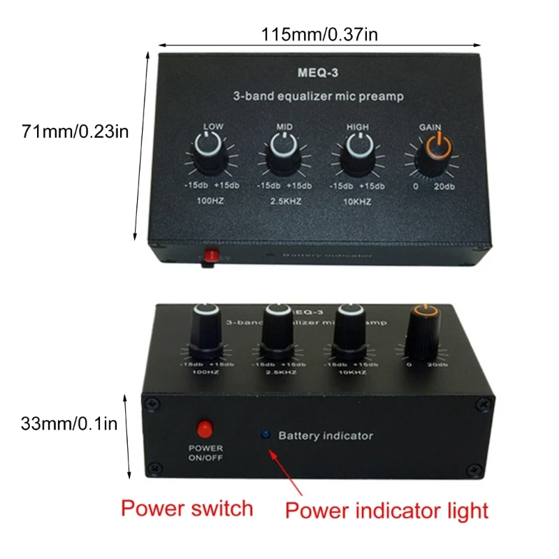 Amplificadores microfone pré-amplificador microfone dinâmico para som claro equilibrado com equalizadores alto