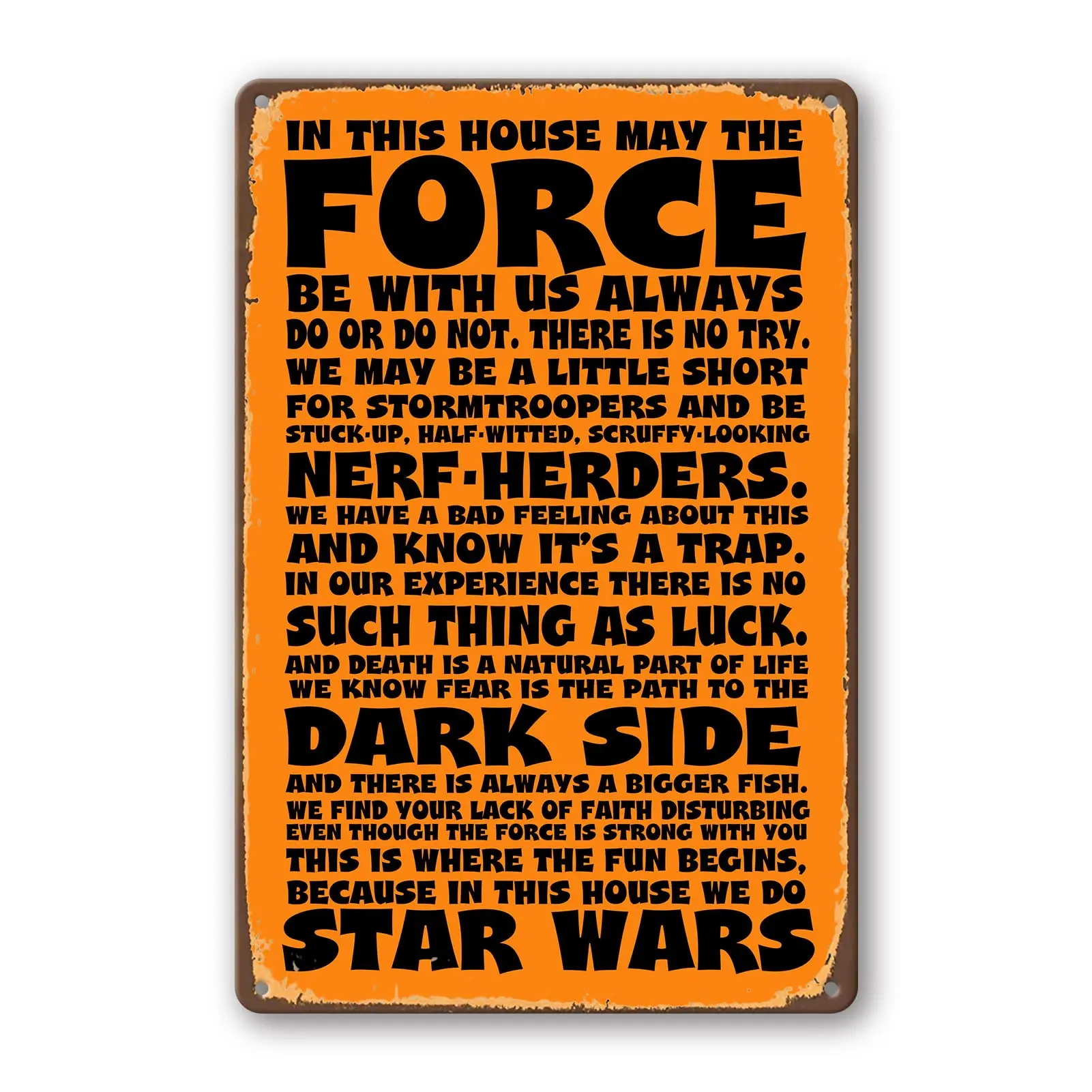 DOSEK Metal Tin Sign In This House Compatible For Home Wall Art Decor Gifts Bathroom Accessories May The Force Be With You Do Or