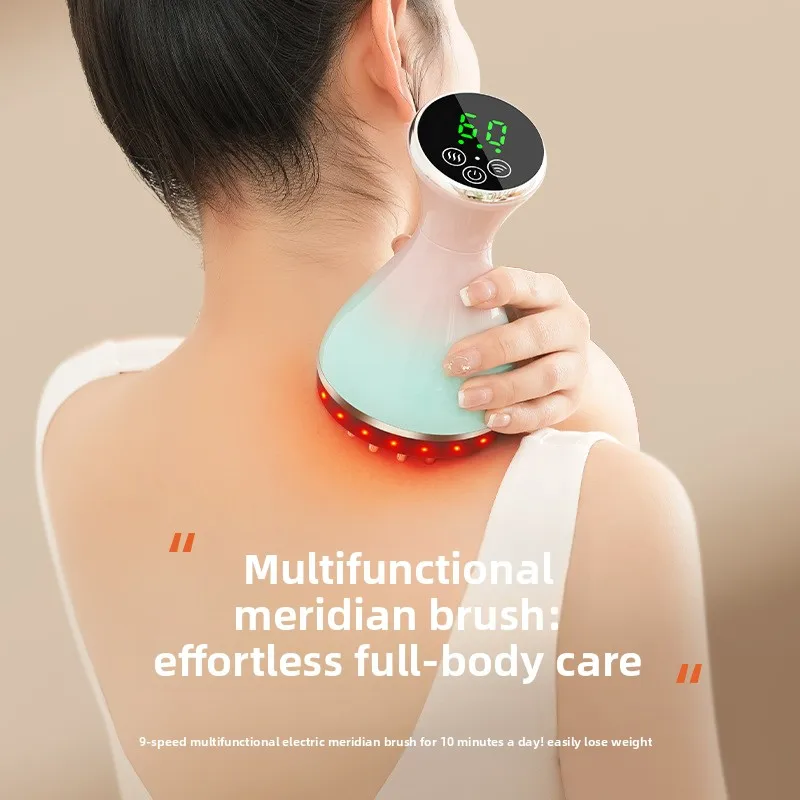 USB - Rechargeable Hand-Held Massager, with Hot Compress, Vibrating, Moxibustion, Scraping and Cupping, Multi-Level Force
