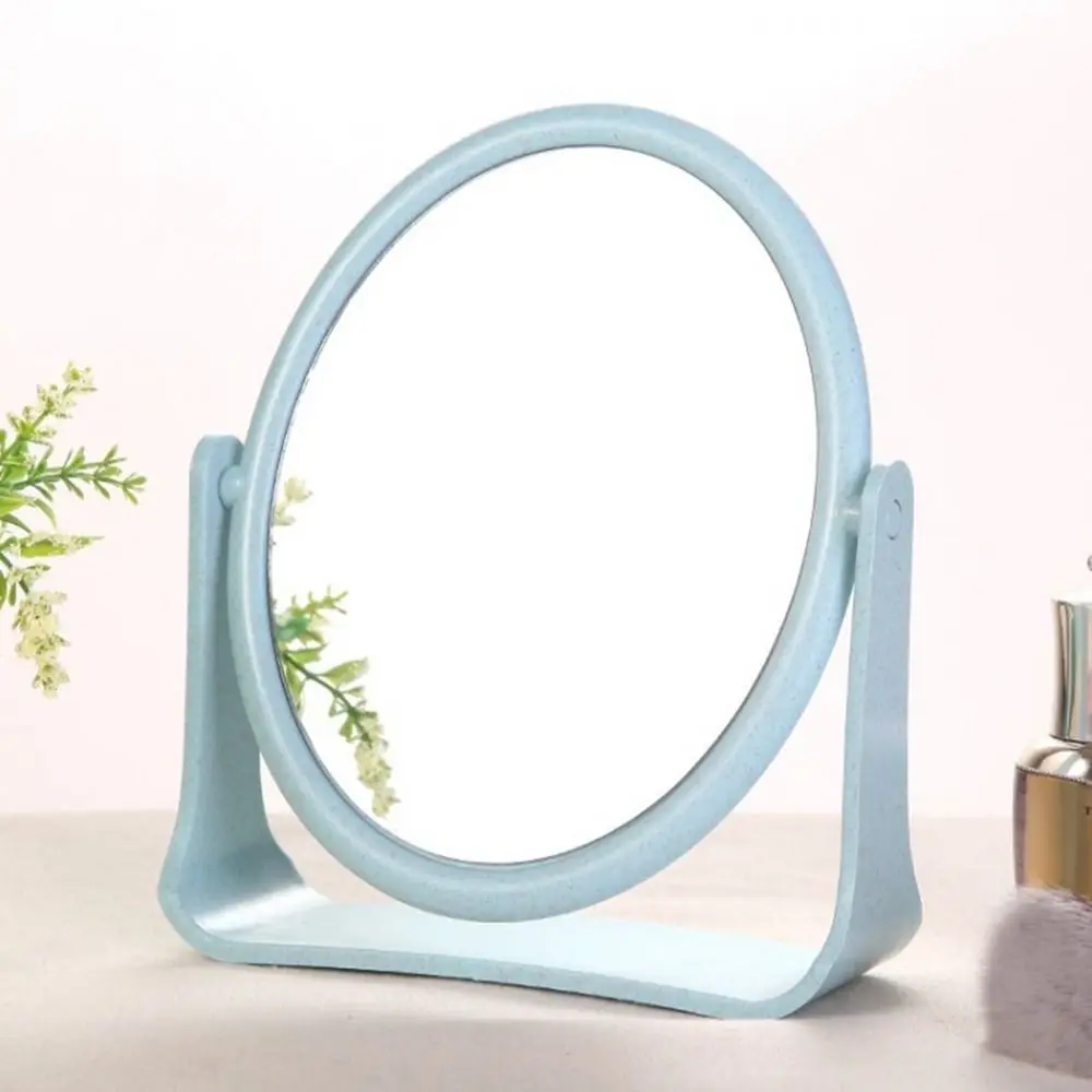 

360 Degree Rotating Double-sided Makeup Mirror Easy Use Girly Heart Desktop Cosmetic Mirror Modern Plastic Mirror Women