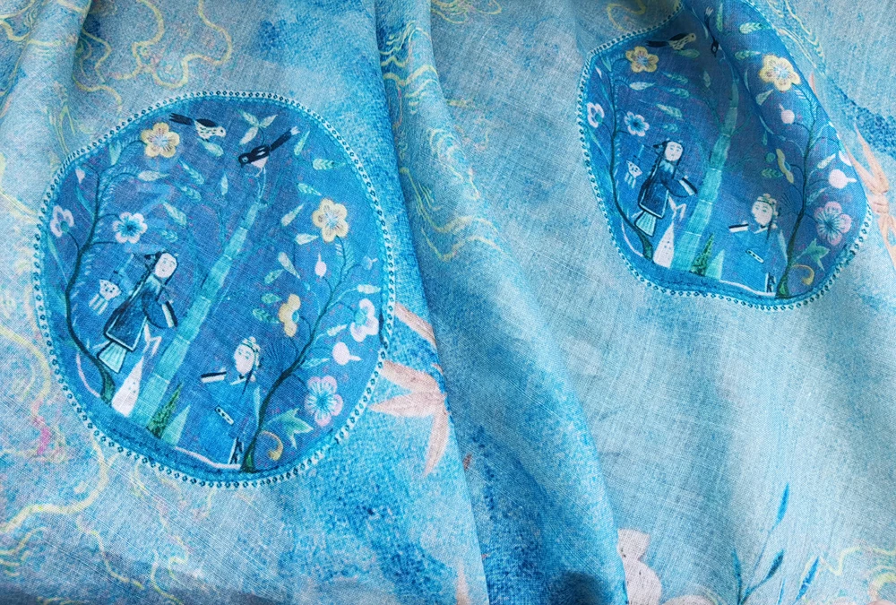 1 meter X 1.4 meter Natural Ramie Fabric Summer Thin Shirt Dress Material image 3
