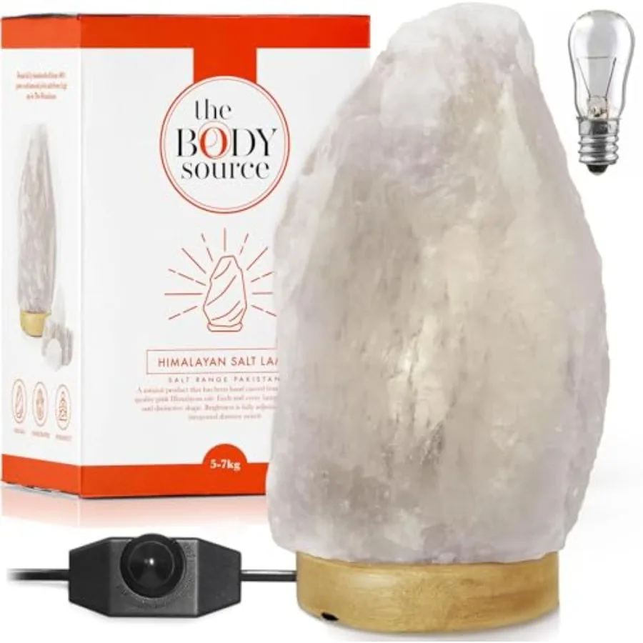 

Himalayan Salt Lamp 10-12 Inches 11-15lb Includes Dimmer Switch Natural Salt Rock Lamp with Handcrafted Wooden Base and Night L