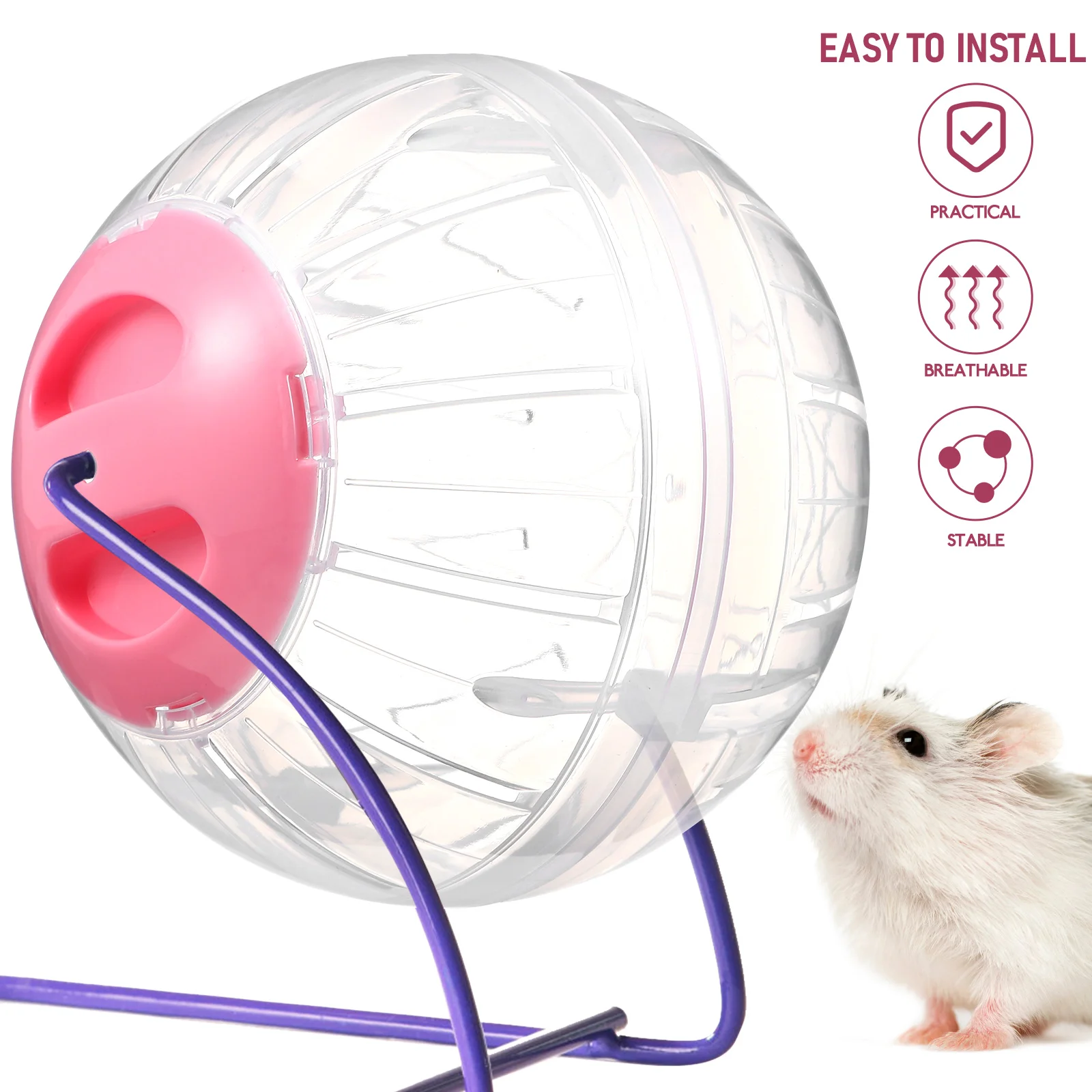 Balle d'exercice IkSecurity ity pour animaux de compagnie, balle de sport pour hamster, course à pied pour rats, petits animaux, jouet d'exercice, 2 pièces