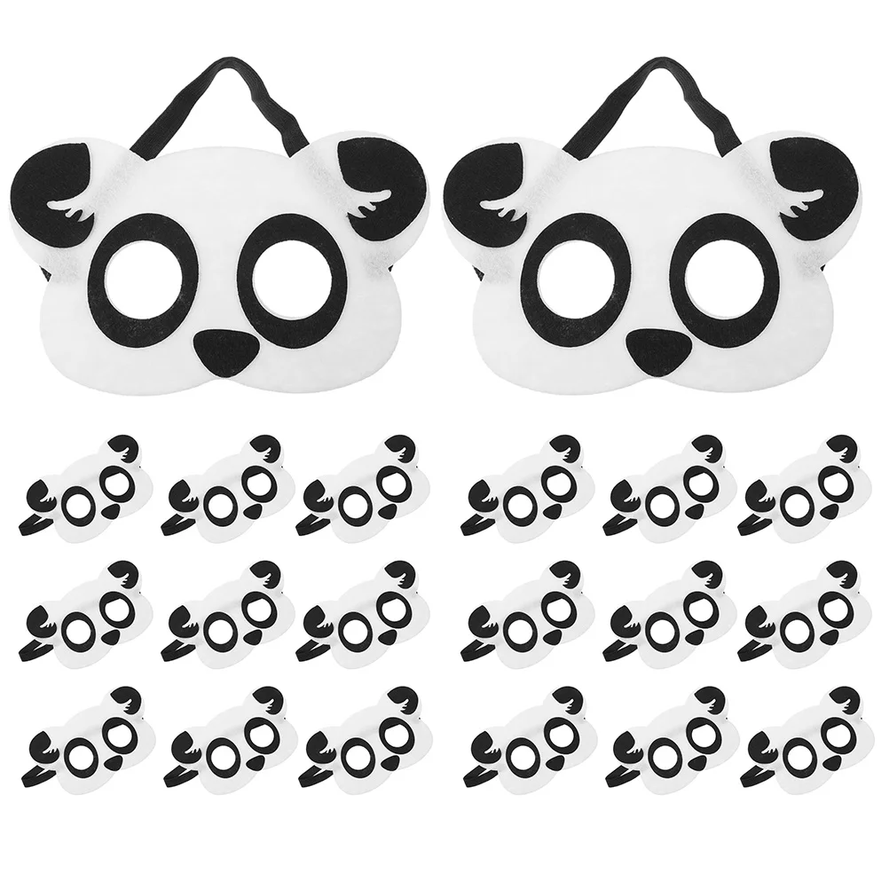 

20pcs Halloween Panda Cosplay Animal Party Accessory Festival Masquerade Costume Mask Mask Comfortable Skin-Friendly