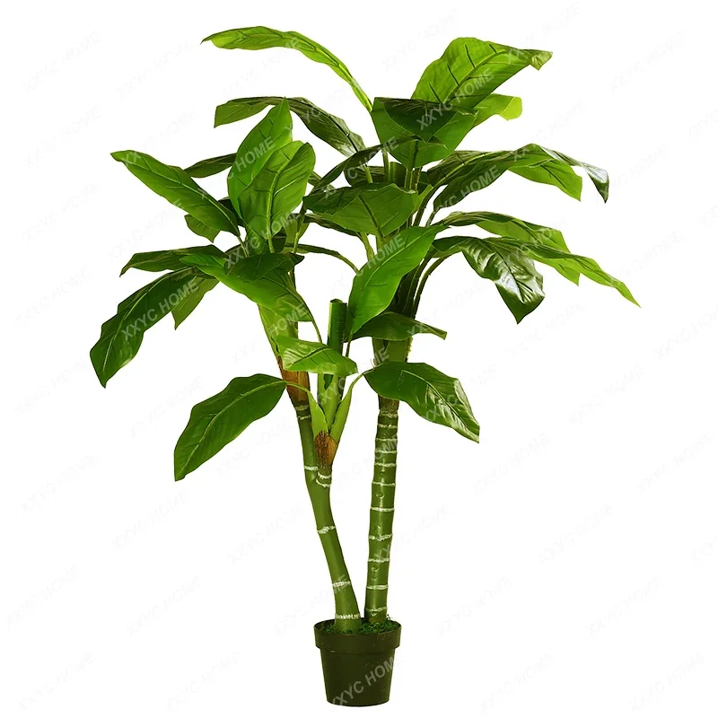 

Simulation Banana Leaf Tropical Fake Green Plant Large Pot Decoration Small Bonsai in-Store Window Display Decoration