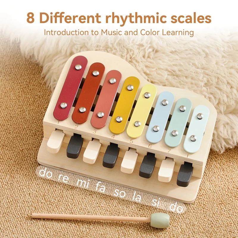 Instrument de musique à Percussion Montessori, jouets musicaux, Piano Xylophone, éducation précoce pour enfants, Instruments de musique en bois, jouets pour bébés