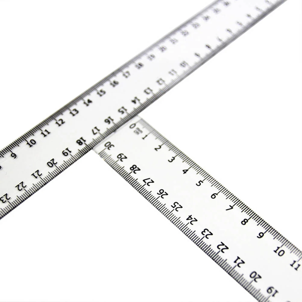 2 Pcs Measuring Rulermeasuring Tool Transparent Straight Twig Colored Pencils The 30cm Teaching Tools