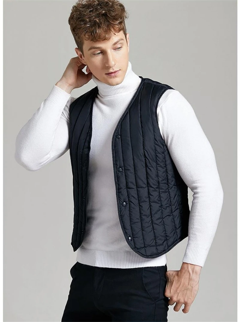 Heren 'Mouwloos Effen Vest Smart Casual Jacks Winter Mode Mannenvesten Jassen Heren Warme Vesten Plus Size Kleding 3xl