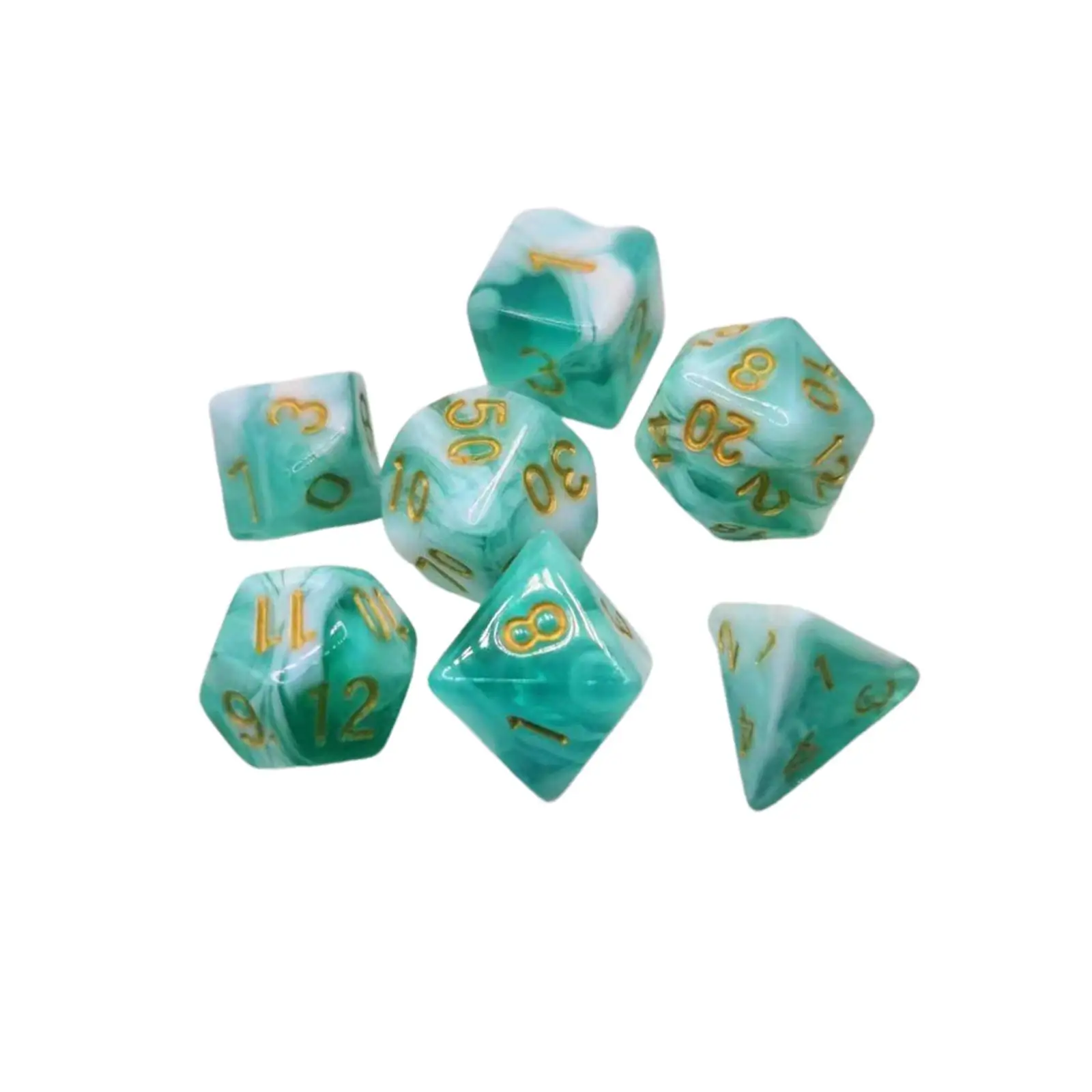7Pcs Polyhedral Dices Entertainment Toy Bicolor Portable Game Dices for Table Games Camping Parties Activities KTV