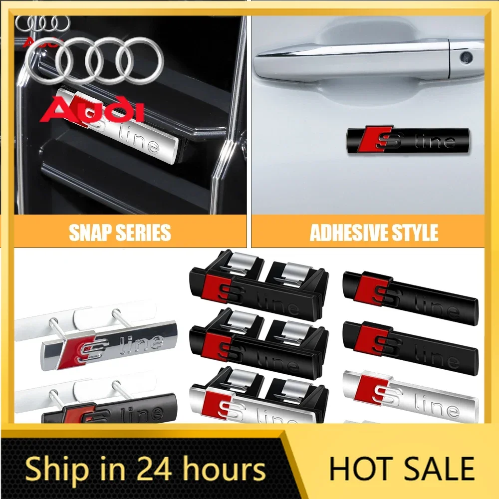 

3D-эмблема ABSCar для передней решетки, кузова, крыла, багажника, аксессуары для тюнинга автомобилей Audi Sline A4 B8 A3 8P 8V 8L A6 C7 C6 A5 Q5 A1 A6