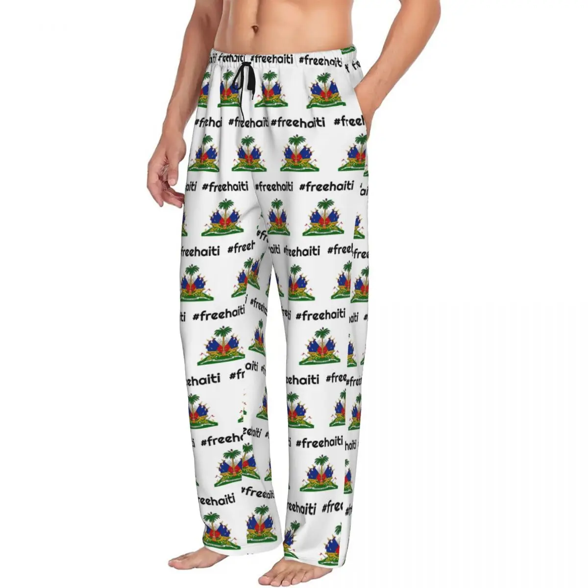 

Custom Free Haitian Men Pajama Pants Lounge Sleep Sleepwear Bottoms with Pockets