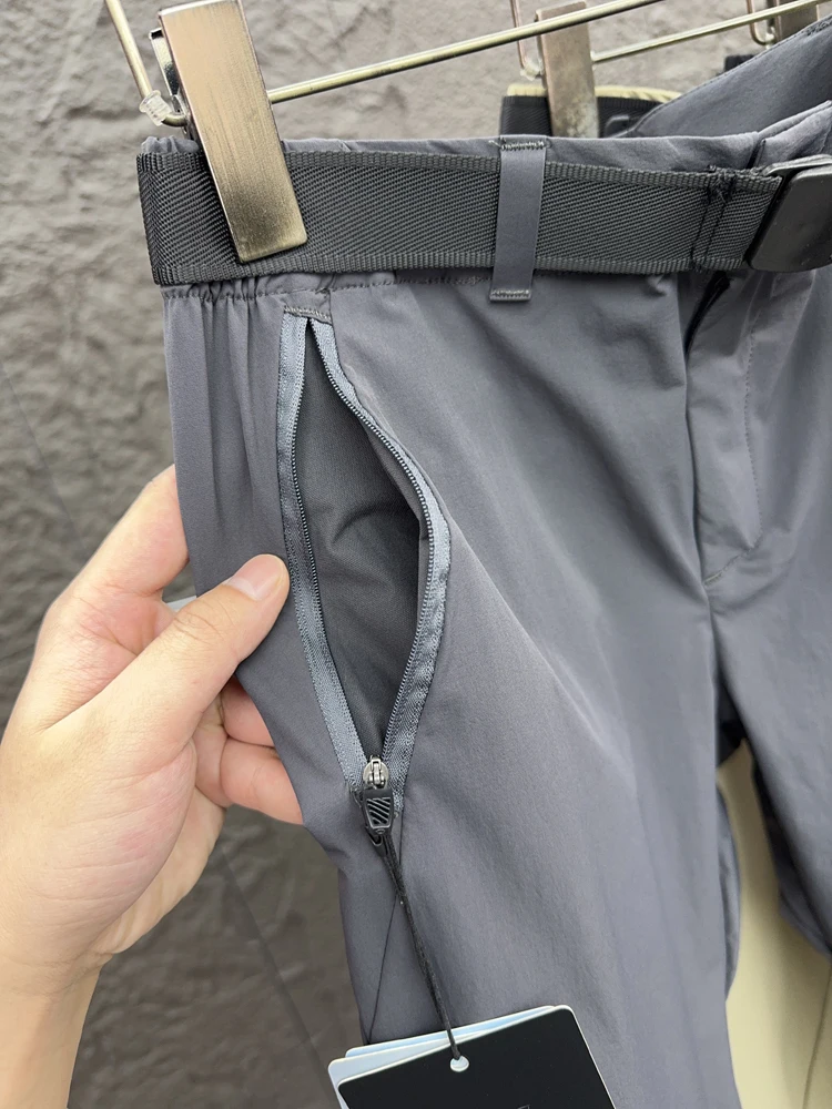 سراويل كاجوال للرجال في الهواء الطلق بقصة ضيقة مستقيمة الساق من Qui Dry قابلة للتنفس ومطاطة ثلاثية الأبعاد لخياطة الربيع والصيف Pampa&