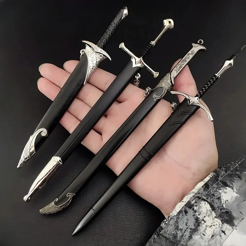 22cm Middangeard Weapon Glamdring Aragorn Narthil Sword Metal Katana Samurai Sword Keychain Ornaments Toy Collections Gifts Toys