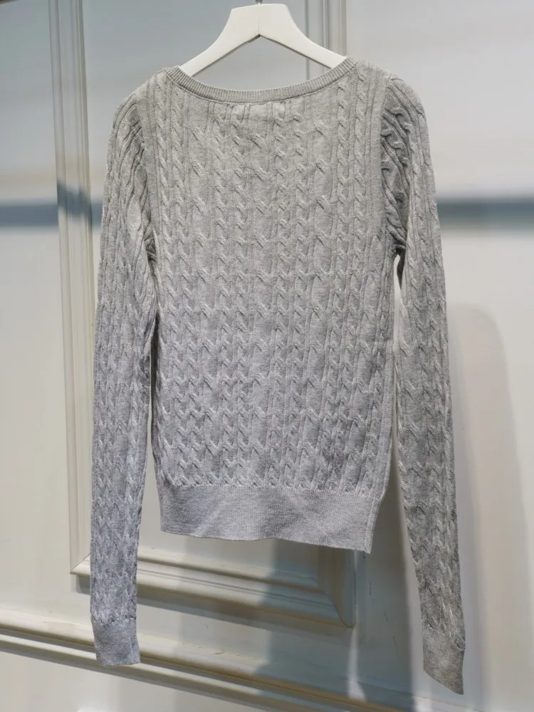 그레이 트위스트 플라워 슬림 가디건 여성 스트리트웨어 신상 솔리드 O넥 싱글 브레스티드 가을 스웨터 귀여운 캐주얼 달콤한 니트웨어