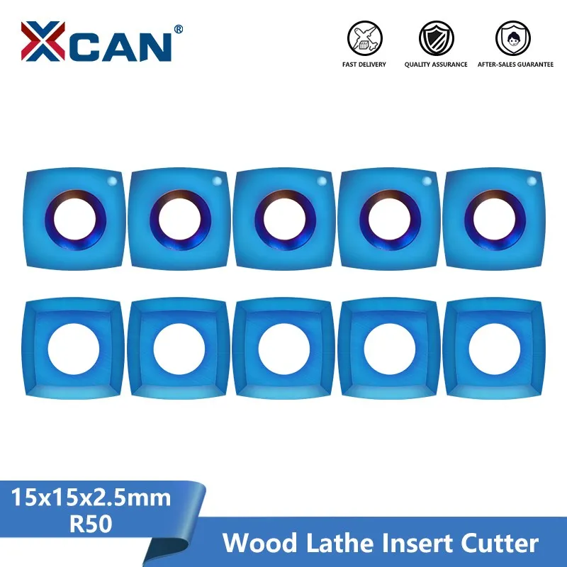 XCAN-Herramienta de torneado de torno de madera, inserto de carburo, 15x15x2,5mm, R50, 30 grados