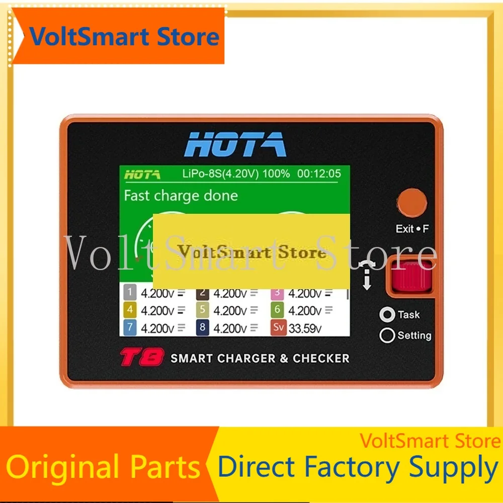 VoltSHOTA T8 650W 22A XT60 1-8S Intelligent Charger Checker For A Wide Range Of Devices