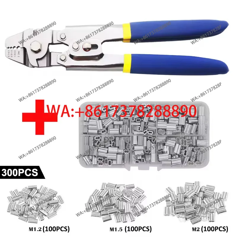 Stainless steel wire rope crimping pliers 10 inch aluminum sleeve crimping pliers wire rope scissors 8 shape