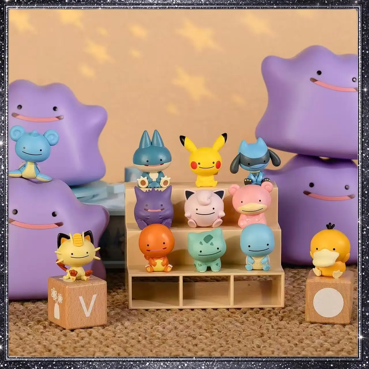 Funism Pokemon Palmsize Wonders Happy Ditto – figurka z serii anime, miniaturowa, do postawienia na biurku, element dekoracyjny, kolekcjonerski przedmiot, idealny prezent, w formie niespodziewanej — 2