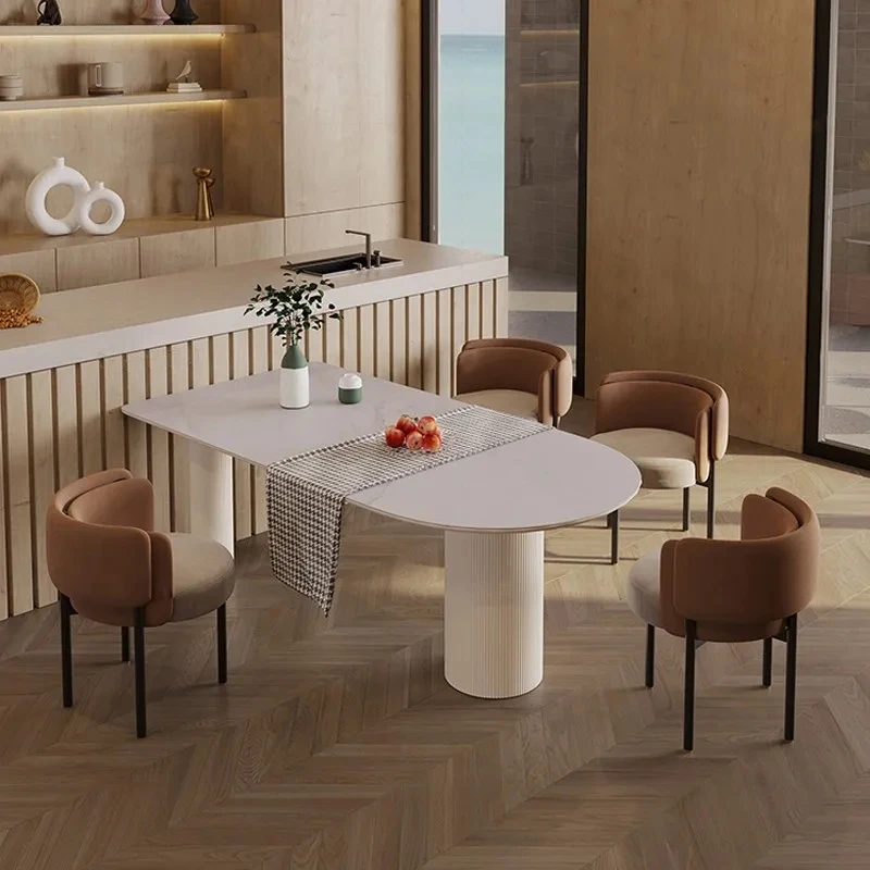 Sillas de comedor de lujo, muebles modernos de lino y cuero de imitación, estilo nórdico para el hogar, cocina, europea, Salle Manger