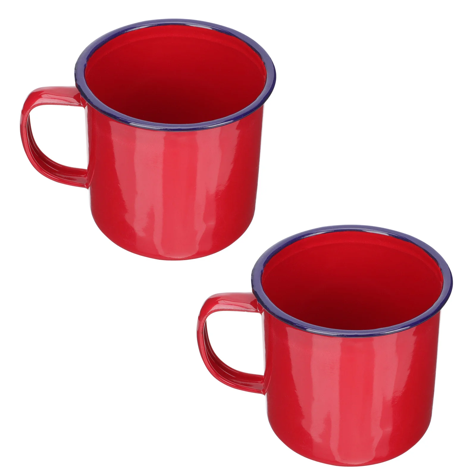 

2 Pcs Vintage Enamel Mug Heat-resistant Cup Water Coffee Camping Tea Storage Household Drinking Office Glasses