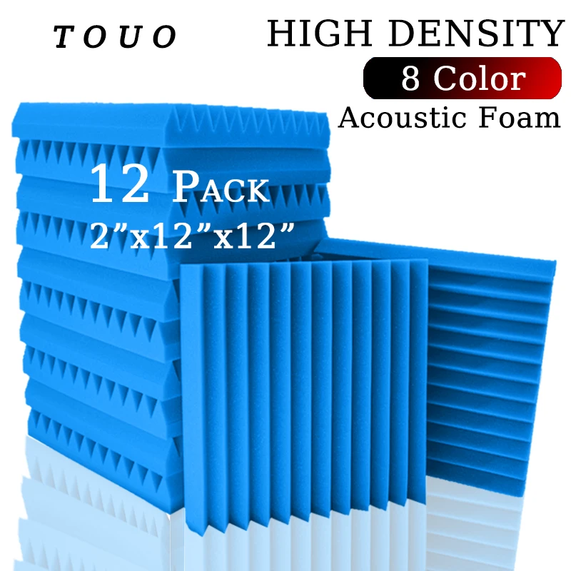 

TOUO Soundproof Foam Padding 12 Pcs Soundproofing Treatment Acoustic Insulation For Office Recoding Studio Home Accessories