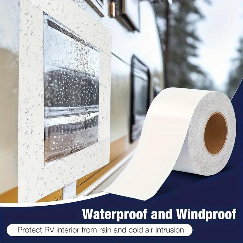 

5cmX5m RV Waterproof Butyl Tape Roof Tape For RV Repair Window Boat Sealing Truck And Trailer Roof Sealant Caravan Accessories