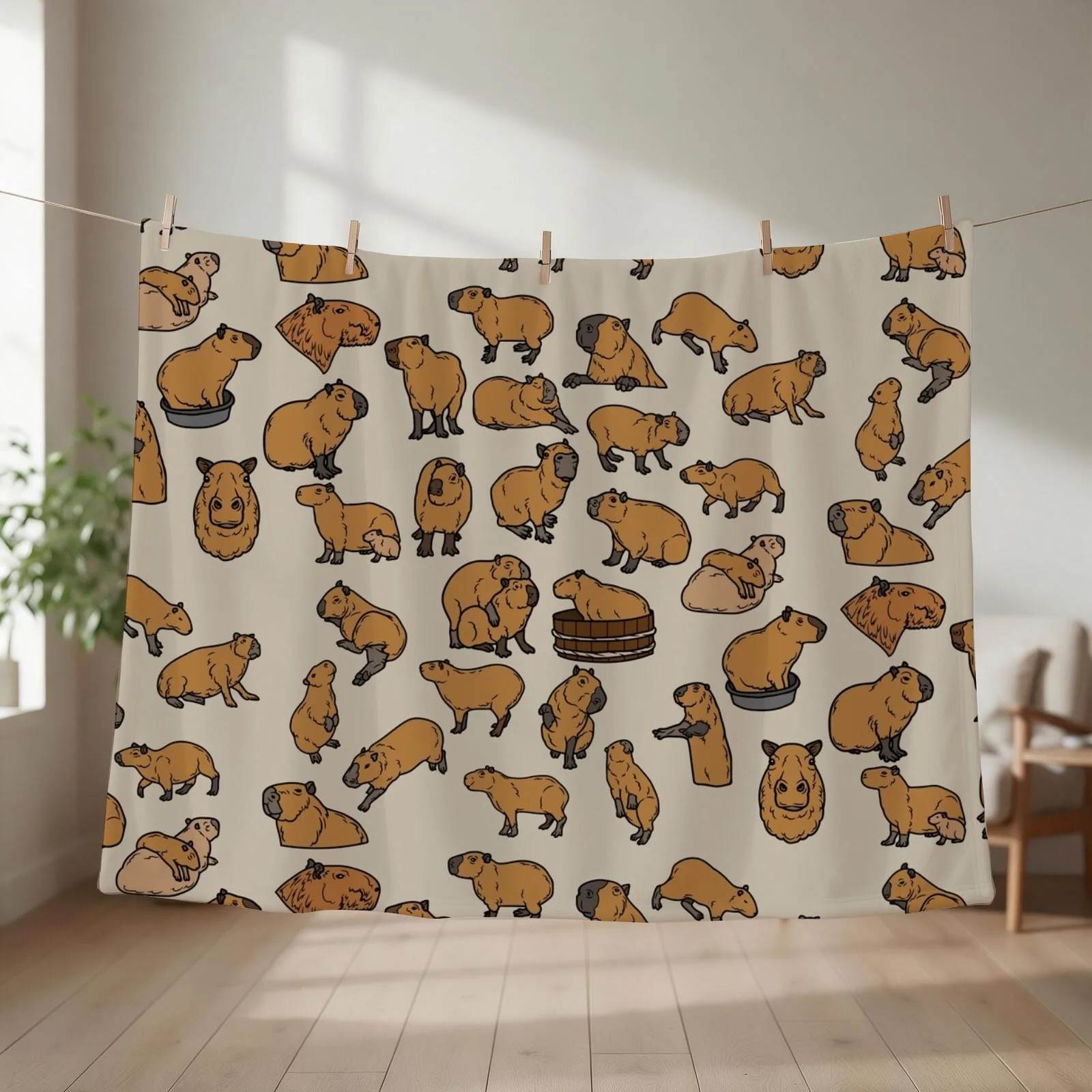 Never Enough Capybaras Throw Blanket Polar Picnic Bed Comforter Blankets