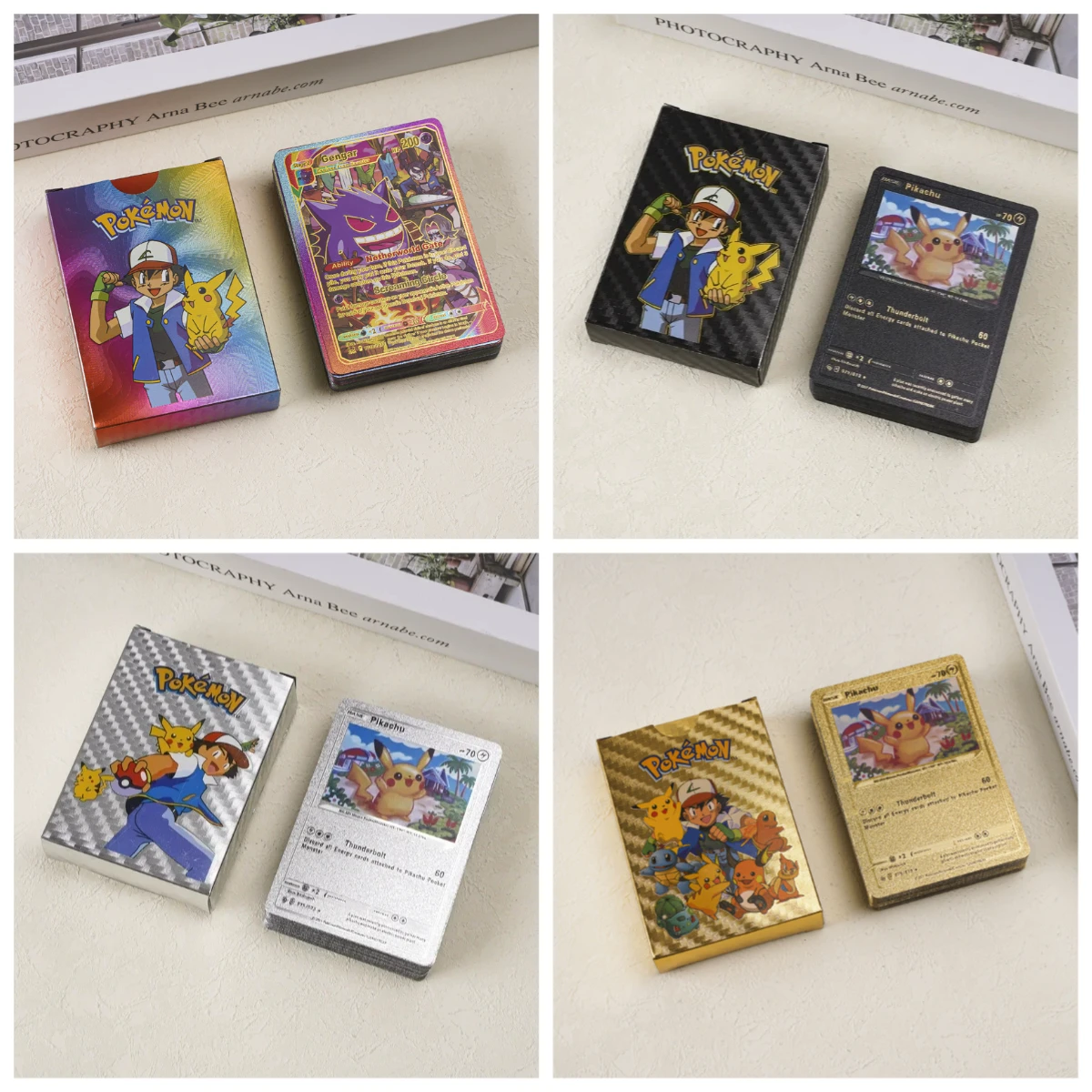 

НОВЫЙ 55 шт., красочная карта из золотой фольги, Чаризард Пикачу Арцейский, серебристый, черный, английский VSTAR VMAX, коллекционная карта, хобби, подарок на день рождения для мальчика