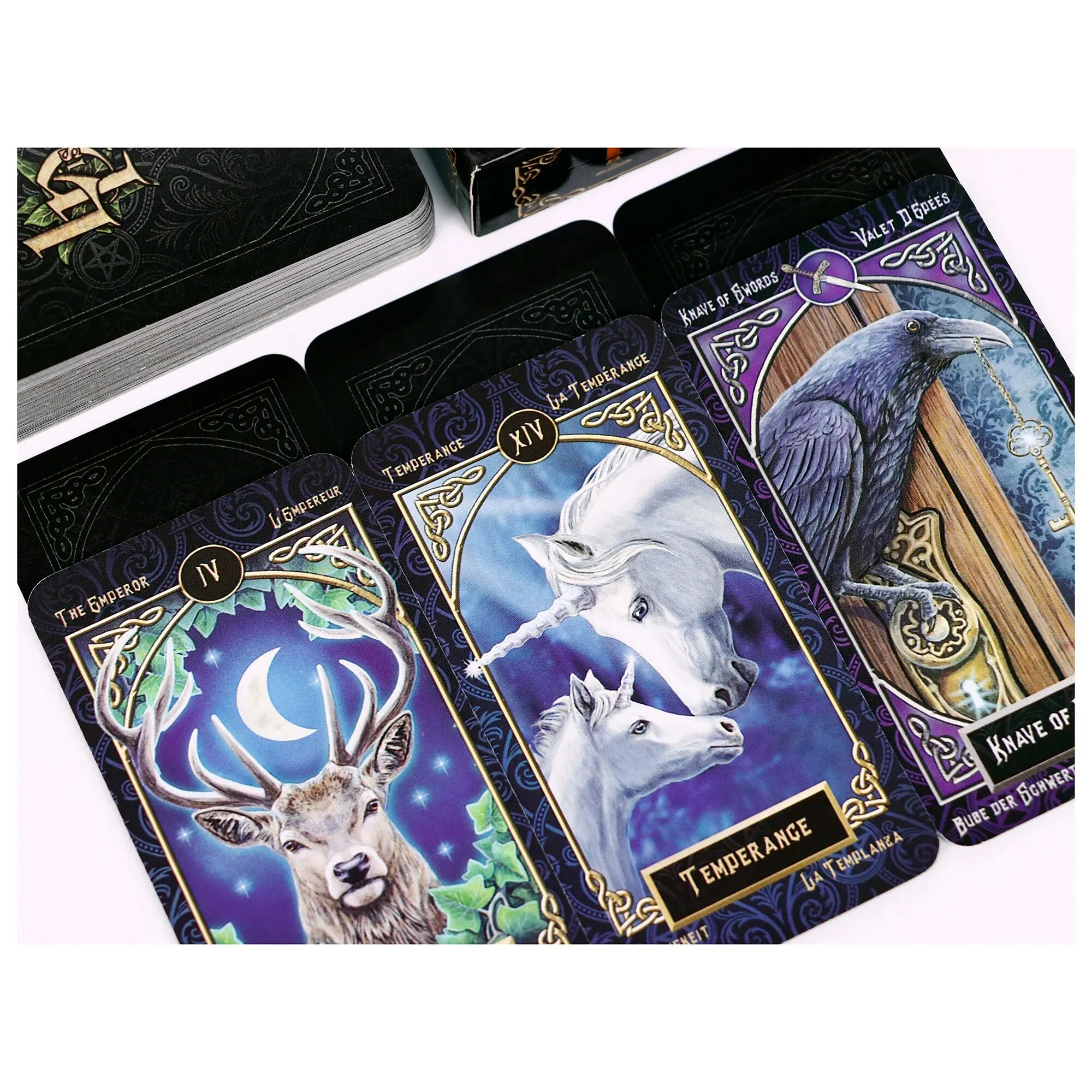 Tarot Cards for Beginners Meanings 12*7 Cm with Guidebook Board Games Bivination Prophet Fortune-Telling Fate Prediction Card.