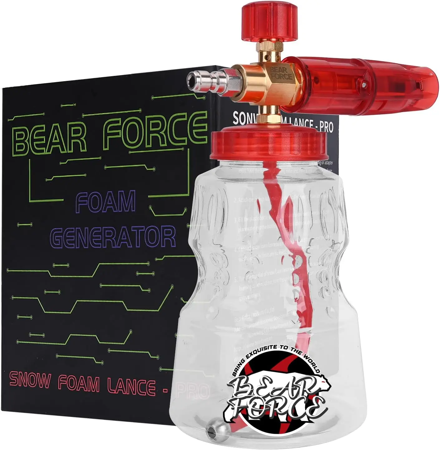 

Пеногенератор для мойки высокого давления с быстроразъемным соединением 1/4 дюйма, регулируемая насадка для густой снежной пены при мойке автомобилей