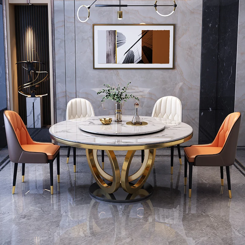 

Salon Luxury Modern Dining Tables Design Event Marble Round Dining Table Living Room Throne Mesas De Jantar Trendy Furniture
