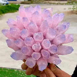 Newly Discovered Pink Blue Phantom Quartz Crystal Cluster Mineral Samples Healing