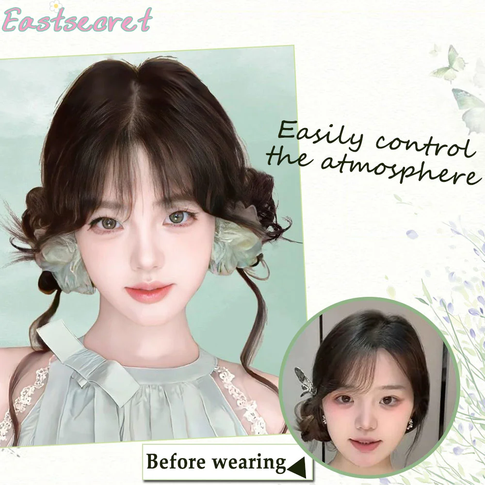 EAST Synthetic hair bun spongy and messy hair clip for women elastic band clip horsetail extensions hair tie  long hair loop