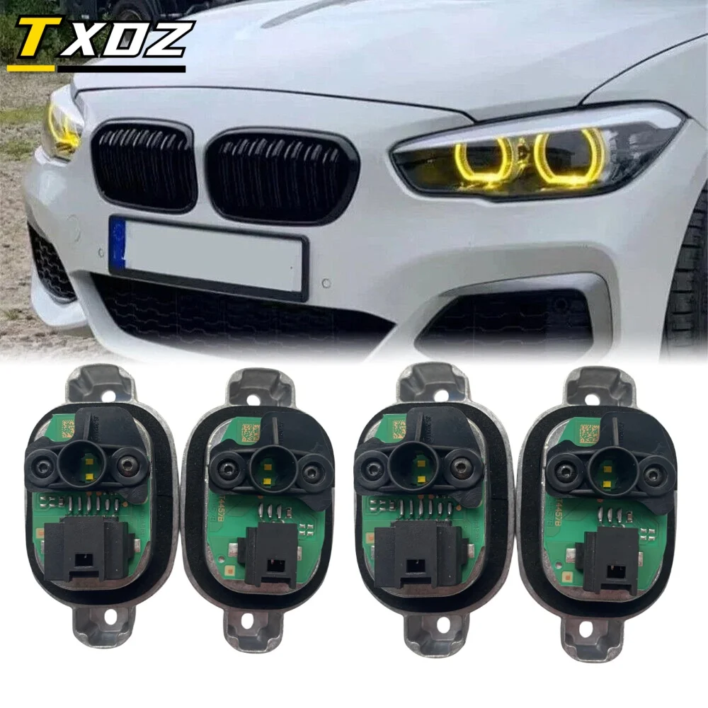 Yellow Daytime Running Light Modules For 2016 2017 BMW 1 Series F20 F21 LCI LED Headlight 114d 116d 116i 118d 118dX Angel Eye