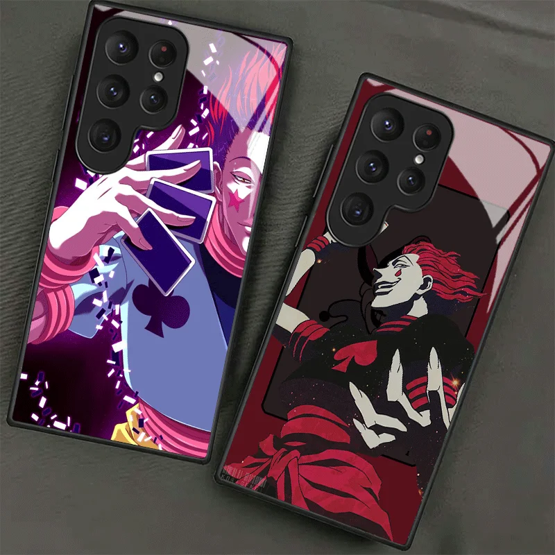 Hunter X-Hunters Hisoka Tempered Glass Phone Case for Samsung Galaxy S24 S25 S26 Ultra Edge S23 FE S22 Plus S21 + S20 Shockproof