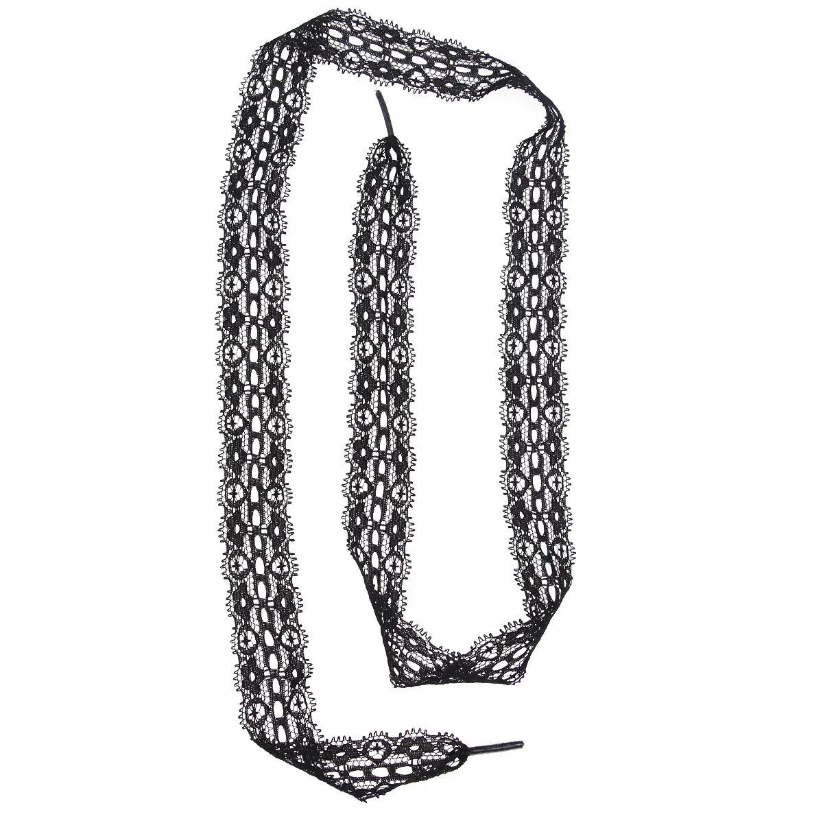 

1Pair Elastic Shoelaces Black Floral Lace Ribbon Trim Durable Polyester Decorative Shoe Laces Lace Ribbon Trim Shoelace