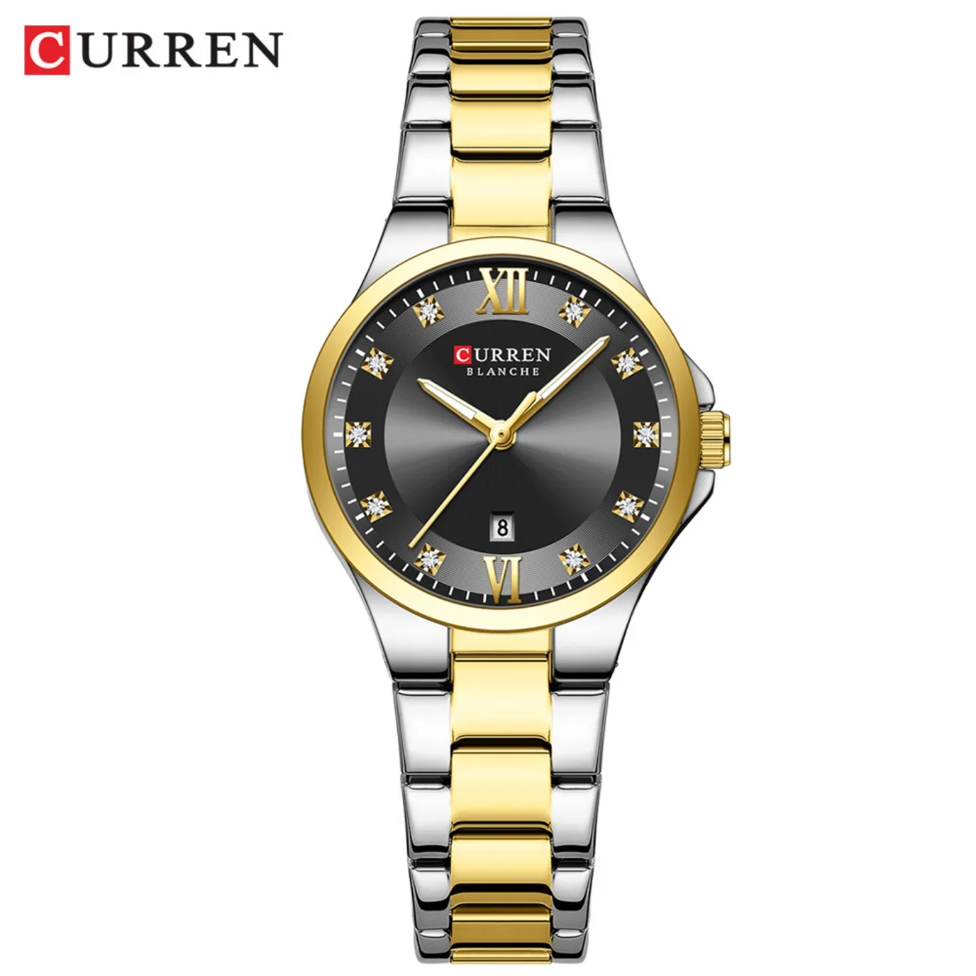 CURREN Women's Luxury Brand Watches Simple Quartz Auto Date Wristwatch Female Waterproof Clock Luminous Hands 9107