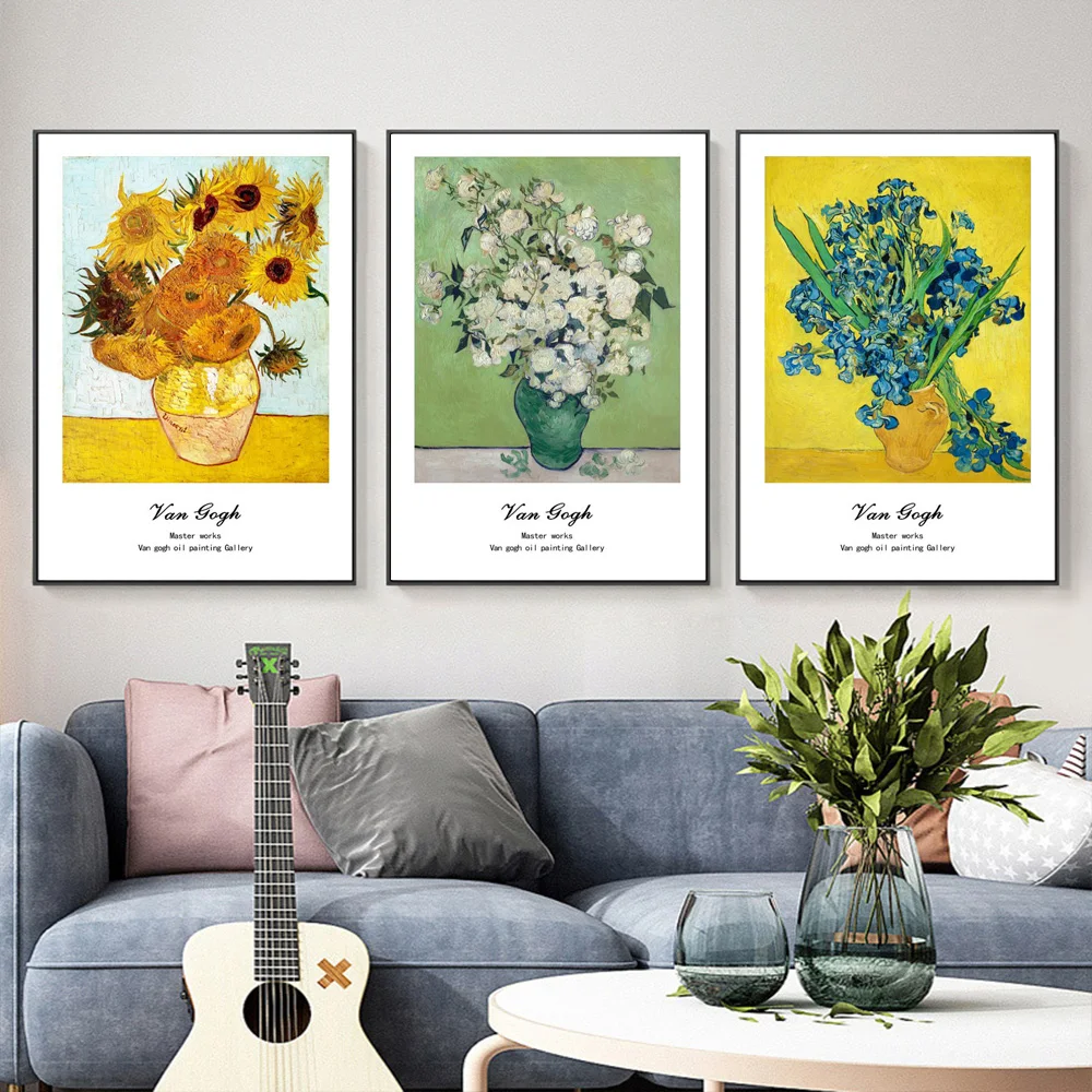 Van Gogh Starry Night Sunflower Harvest Wall Art Poster Famous Mural Modern Home Decor Canvas Picture Print Living Room Decorate - Image 2