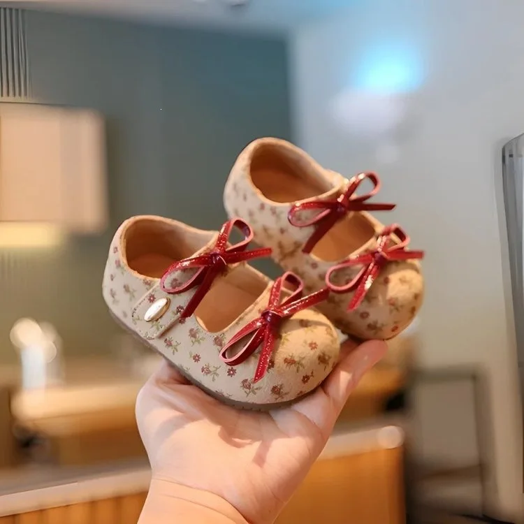 

Kids'Casual Shoes Fashion Bow Solid Color PU Leather Autumn Shoes For Children Anti-slip Breathable White Blue Size 15-25
