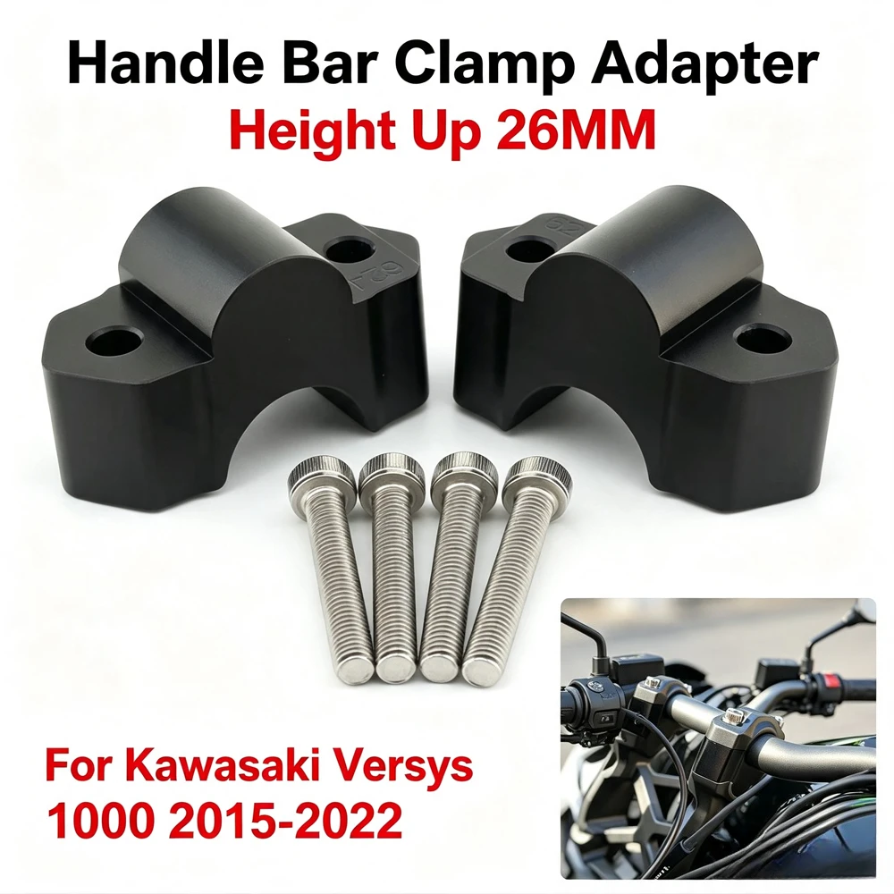 For Kawasaki Versys 1000 Versys1000 2015-2022 Motorcycle Accessories Handlebar Riser Move Height Up Bracket Kit Rise 26MM