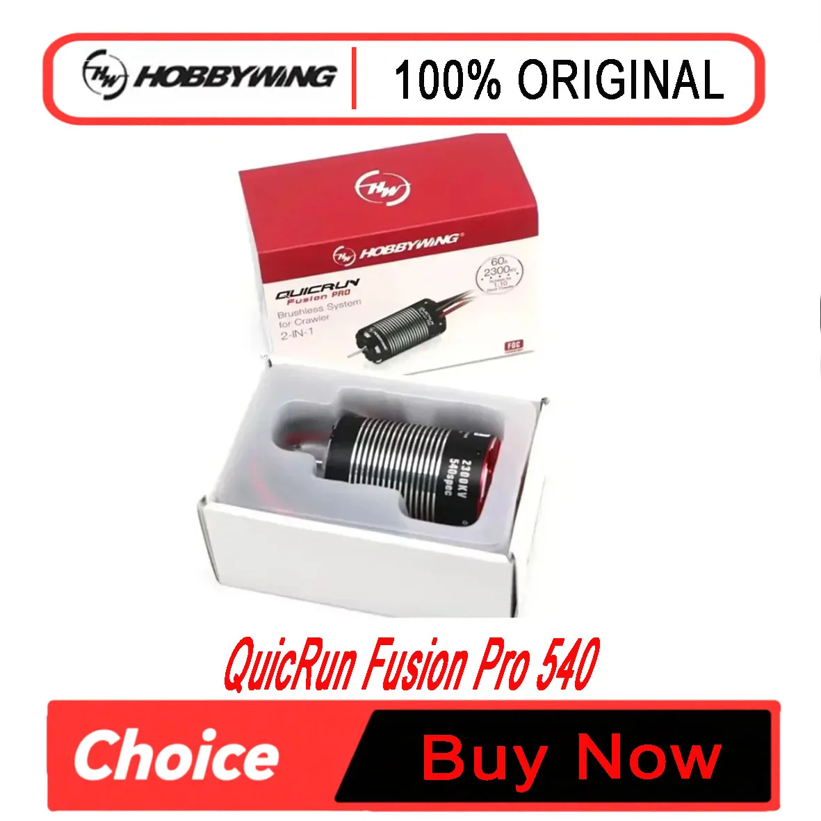 Hobbywing Rc Car Motor Fusion Pro 2 In 1 Combo Brushless Motor 2300kv Cool Running Waterproof For Rc Crawler Buggy Cars Parts