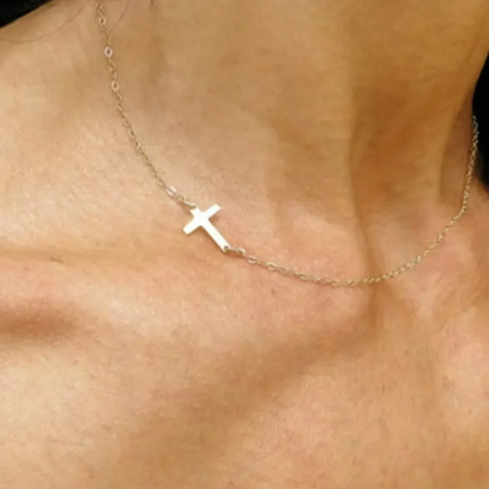 FSUNION Cross Choker Necklace Women Fashion Short Chain Beach Holiday Jewelry Gift Statement Trendy 2025